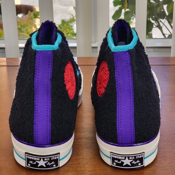Converse Mens Chuck 70 Hi "Retro Sherpa" 169784C Black/Court Purple/Egret Size 9 - Picture 4 of 13